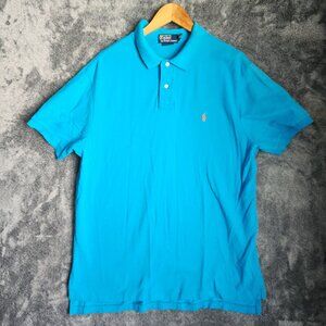 Vintage Ralph Lauren Polo Shirt Adult XL Blue Orange Red Pony Preppy Men EUC
